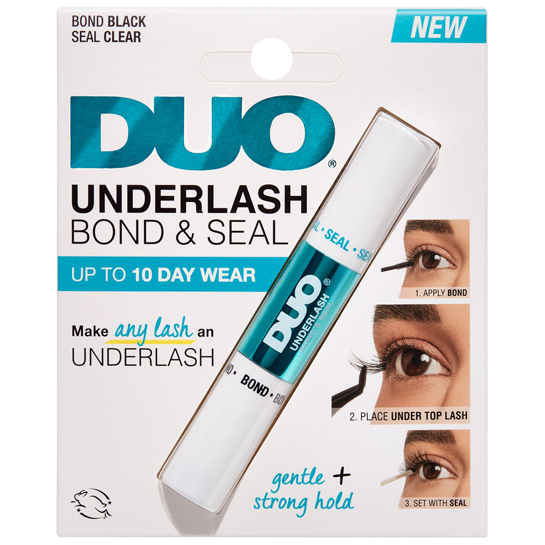 Produktbild des DUO Bond & Seal Klebers in der Verpackung. Für bis zu 10 Tage Halt und für alle Wimpern zum Underlash kleben.