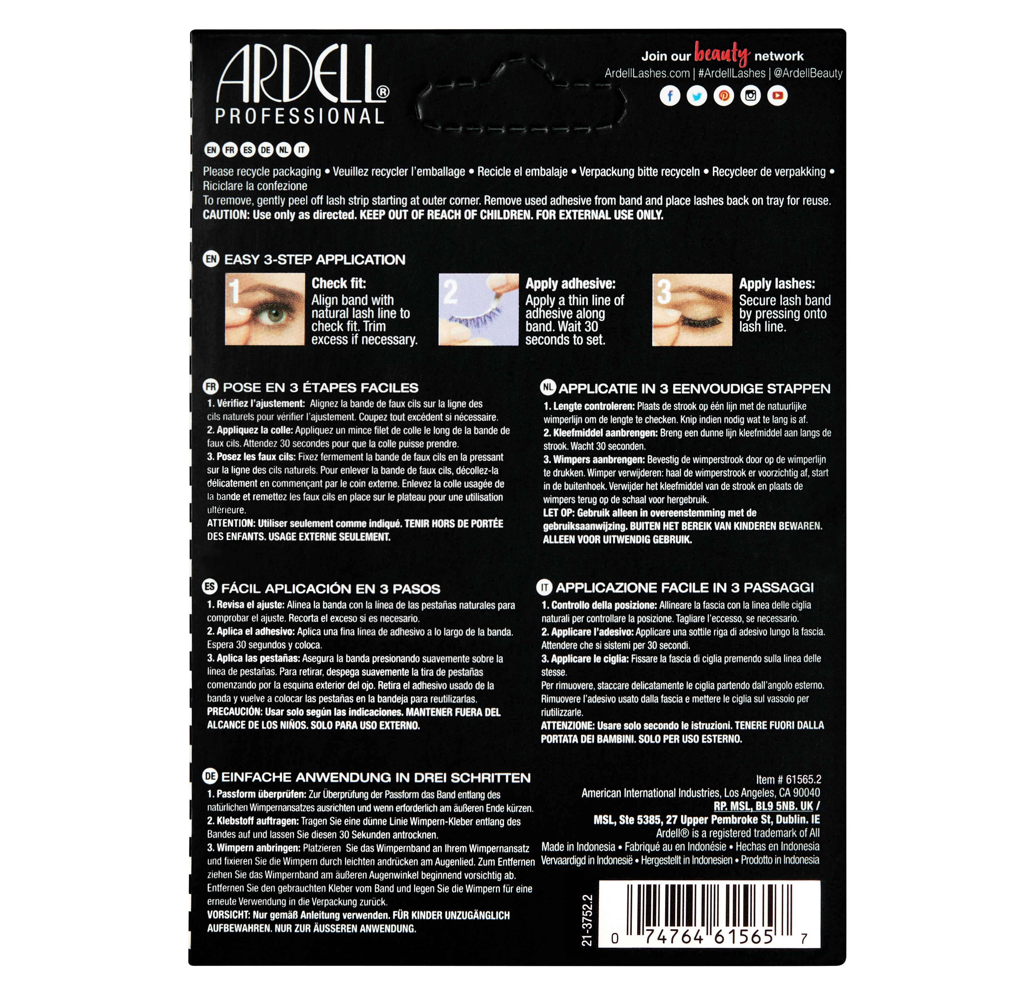 ARDELL 6 Pack Demi Wispies Black